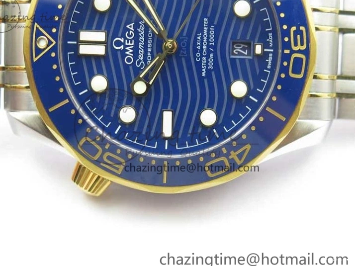 0201 2018 Seamaster Diver 300M SS YG VSF 1:1 Best Edition YG Bezel Blue Dial on SS YG Bracelet A Effortless 7897